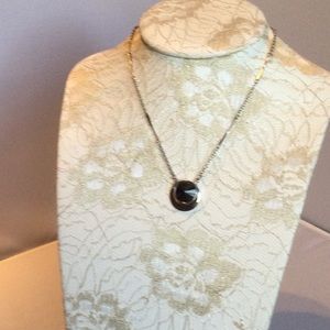 Lovely silver tone necklace, signed Sarah Cov.